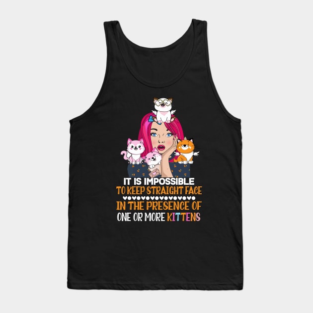 Funny Cat Quote Cute Kitty And Coff eLover Sarcastic Cats Lovers Kitten Gift Tank Top by Kribis